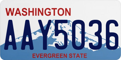 WA license plate AAY5036