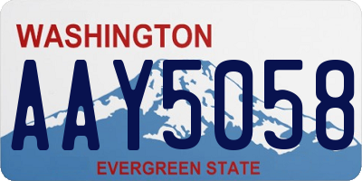 WA license plate AAY5058