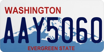 WA license plate AAY5060