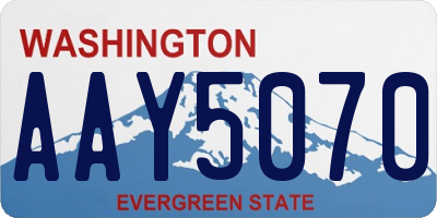 WA license plate AAY5070