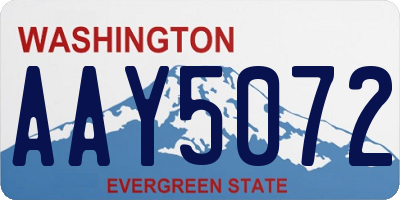 WA license plate AAY5072