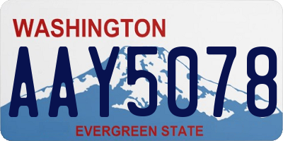 WA license plate AAY5078