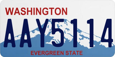WA license plate AAY5114
