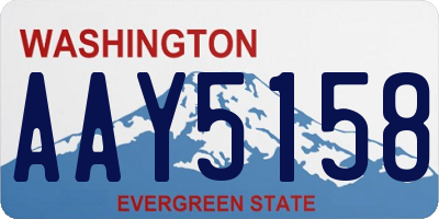 WA license plate AAY5158