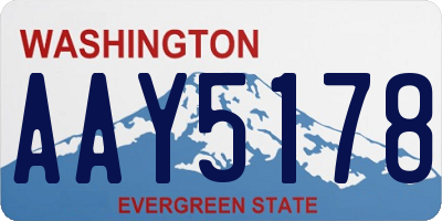 WA license plate AAY5178
