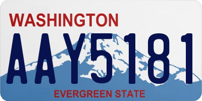 WA license plate AAY5181