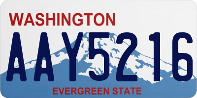 WA license plate AAY5216