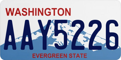 WA license plate AAY5226