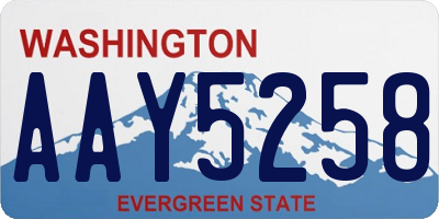 WA license plate AAY5258