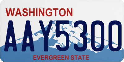 WA license plate AAY5300
