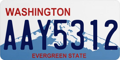 WA license plate AAY5312