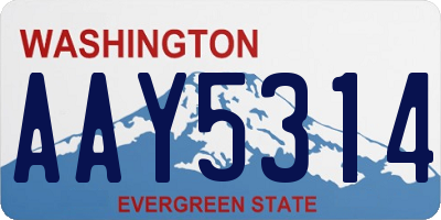 WA license plate AAY5314