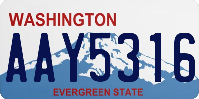 WA license plate AAY5316