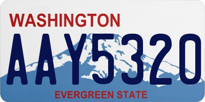 WA license plate AAY5320