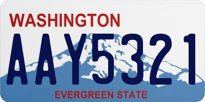 WA license plate AAY5321