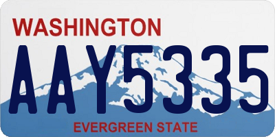 WA license plate AAY5335