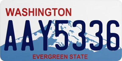WA license plate AAY5336