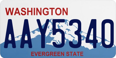 WA license plate AAY5340