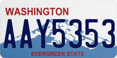 WA license plate AAY5353