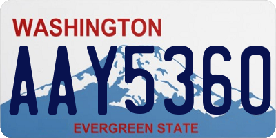 WA license plate AAY5360
