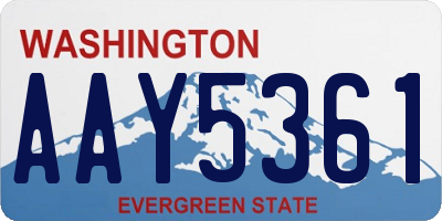 WA license plate AAY5361
