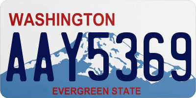 WA license plate AAY5369