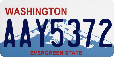 WA license plate AAY5372