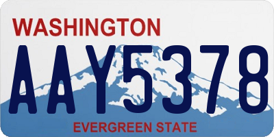 WA license plate AAY5378