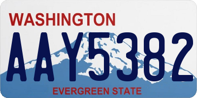 WA license plate AAY5382