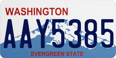WA license plate AAY5385