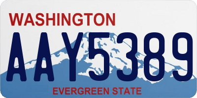 WA license plate AAY5389