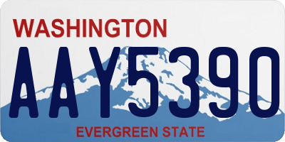 WA license plate AAY5390