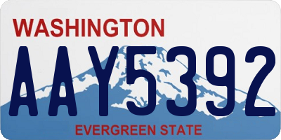 WA license plate AAY5392