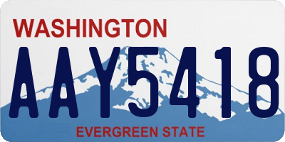WA license plate AAY5418