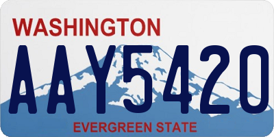 WA license plate AAY5420