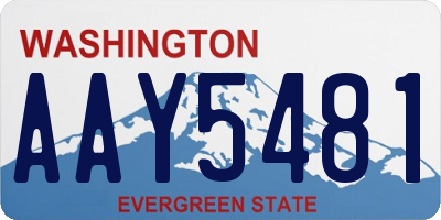 WA license plate AAY5481