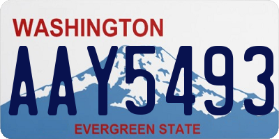 WA license plate AAY5493