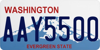 WA license plate AAY5500