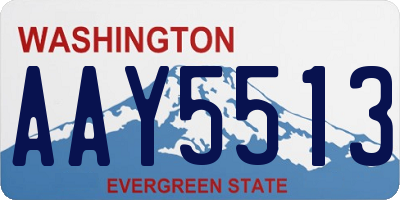 WA license plate AAY5513