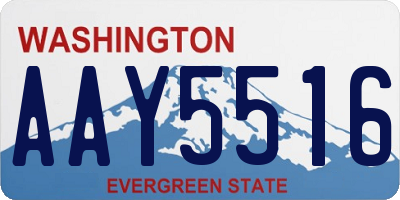 WA license plate AAY5516