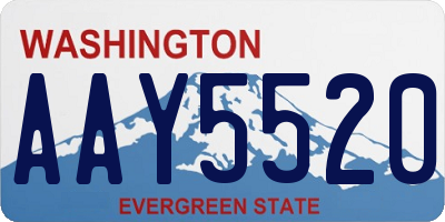 WA license plate AAY5520