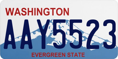 WA license plate AAY5523