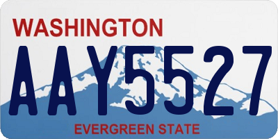 WA license plate AAY5527