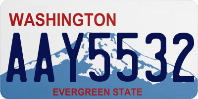 WA license plate AAY5532