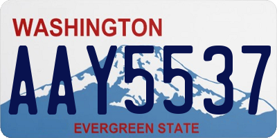 WA license plate AAY5537