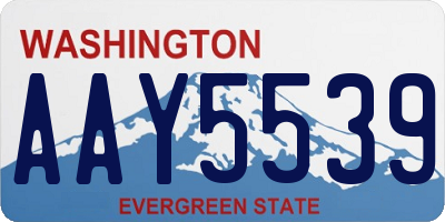 WA license plate AAY5539