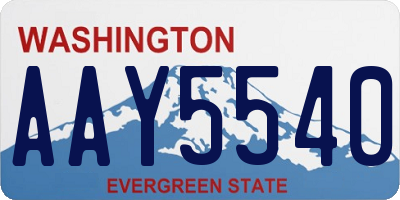 WA license plate AAY5540