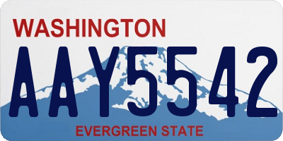 WA license plate AAY5542