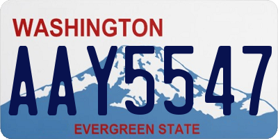 WA license plate AAY5547