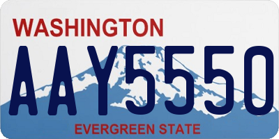 WA license plate AAY5550
